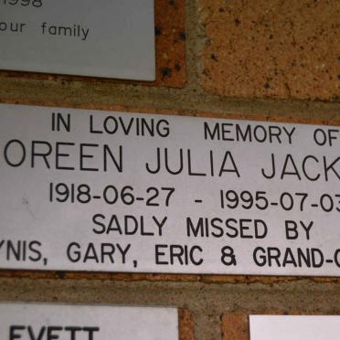 JACKSON Doreen Julia 1918-1995