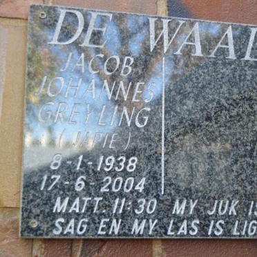 WAAL Jacob Johannes Greyling, de 1938-2004