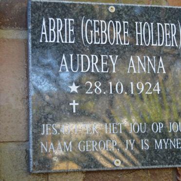 ABRIE Audrey Anna nee HOLDER 1924-