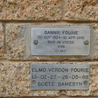 FOURIE Elmo Verdon 1927-1989 &amp; Sannie 1924-1988