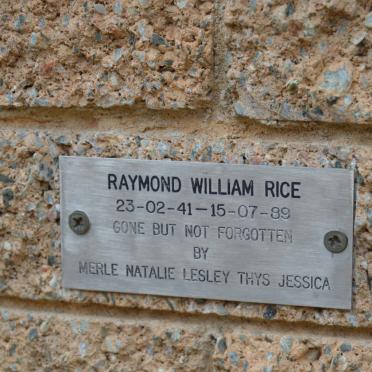 RICE Raymond William 1941-1989