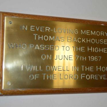 BACKHOUSE Thomas -1967