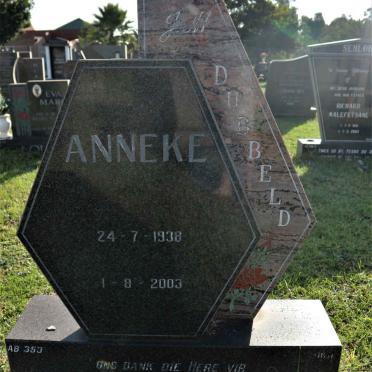DUBBELD Anneke 1938-2003