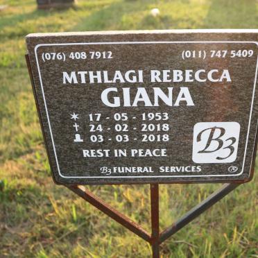 GIANA Mthlagi Rebecca 1953-2018