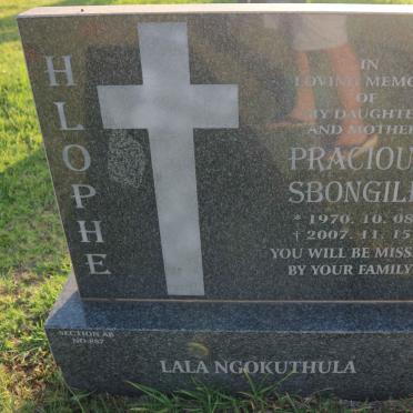 HLOPHE Pracious Sbongile 1970-2007