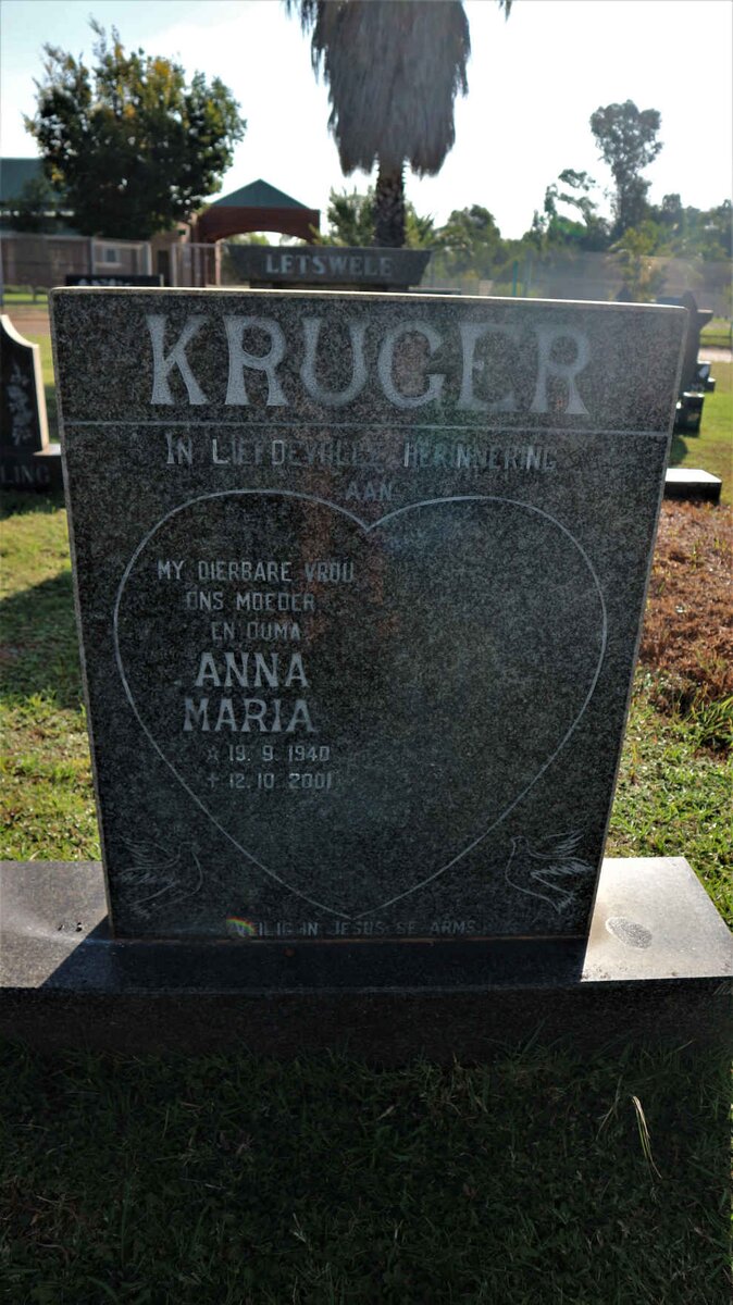 KRUGER Anna Maria 1940-2001