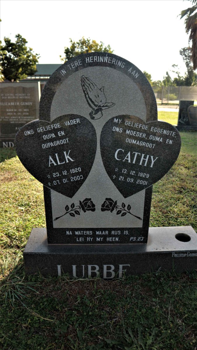 LUBBE Alk 1920-2003 &amp; Cathy 1929-2001