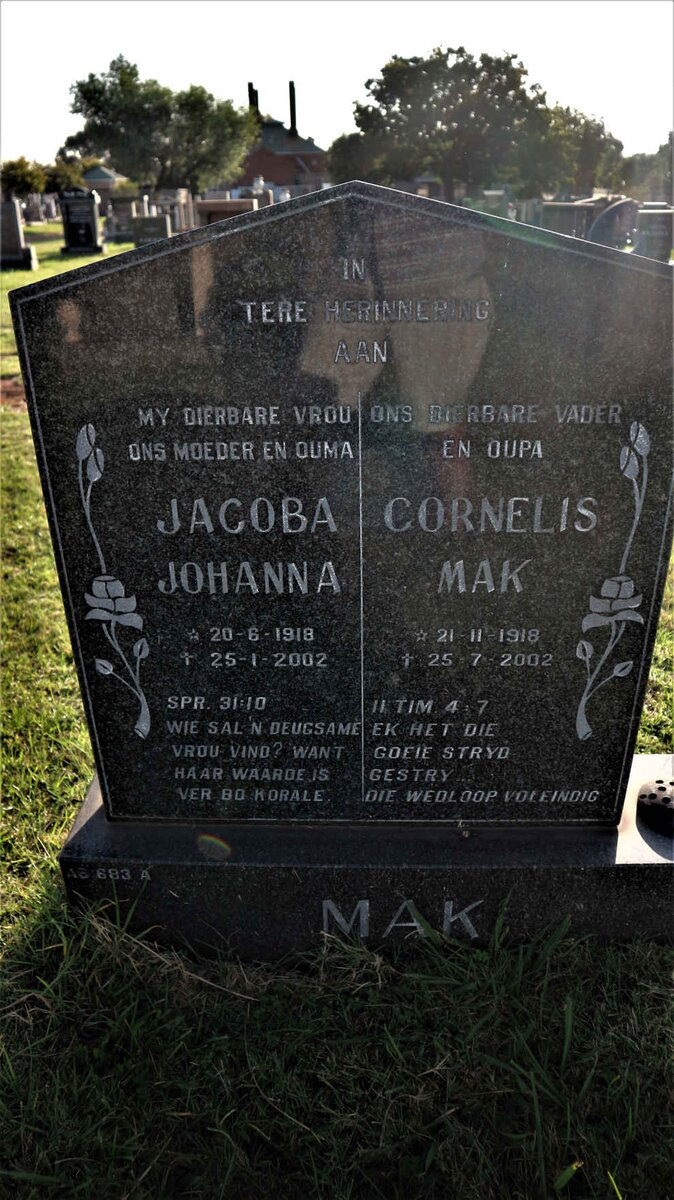 MAK Cornelis 1918-2002 &amp; Jacoba Johanna 1918-2002