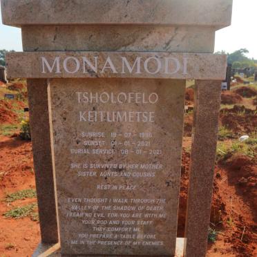 MONAMODI Tsholofelo Keitumetse 1996-2021
