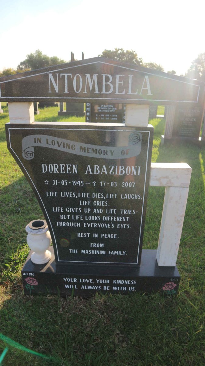 NTOMBELA Doreen Abaziboni 1945-2007