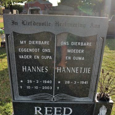 REED Hannes 1940-2003 &amp; Hannetjie 1941-