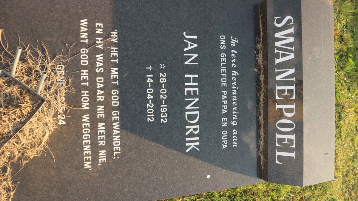 SWANEPOEL Jan Hendrik 1932-2012