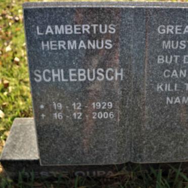 SCHLEBUSCH Lambertus Hermanus 1929-2006