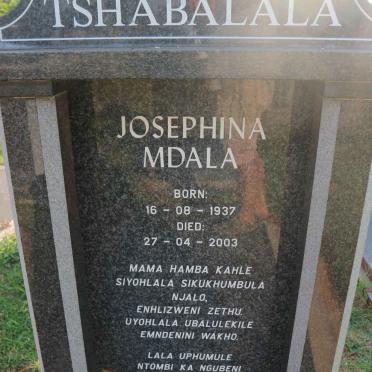 TSHABALALA Josephina Mdala 1937-2003