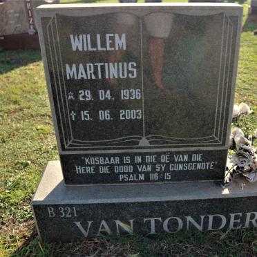 TONDER Willem Martinus, van 1936-2003