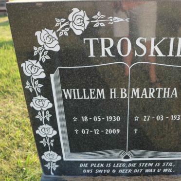 TROSKIE Willem H.B. 1930-2009 &amp; Martha J. 1937-