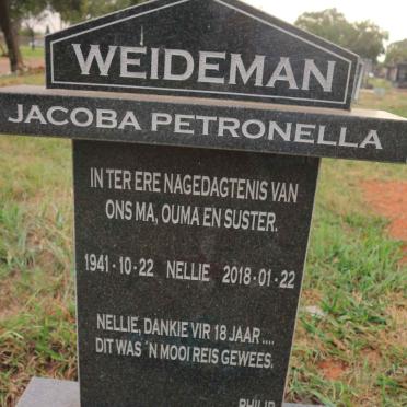 WEIDEMAN Jacoba Petronella 1941-2018