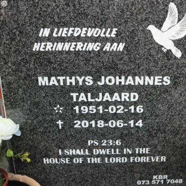 TALJAARD Mathys Johannes 1951-2018