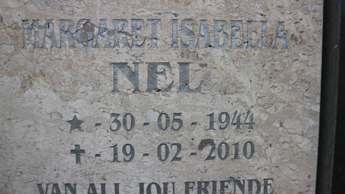 NEL Margaret Isabella 1944-2010