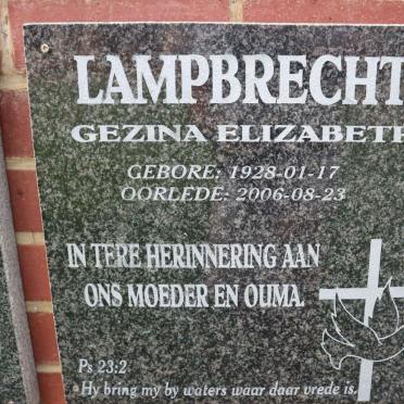 LAMPBRECHT Gezina Elizabeth 1928-2006
