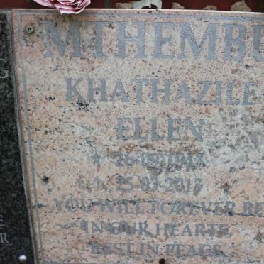 MTHEMBU Khathazile Ellen 1943-2013