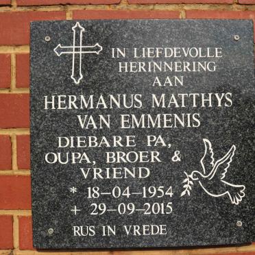 EMMENIS Hermanus Matthys, van 1954-2015