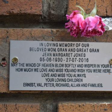 JONES Jean Margaret 1930-2016