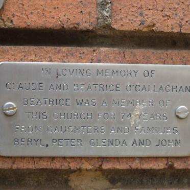 O'CALLAGHAN Claude &amp; Beatrice