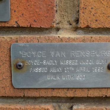 RENSBURG Boyce, van -1992