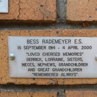 RADEMEYER E.S. 1914-2000