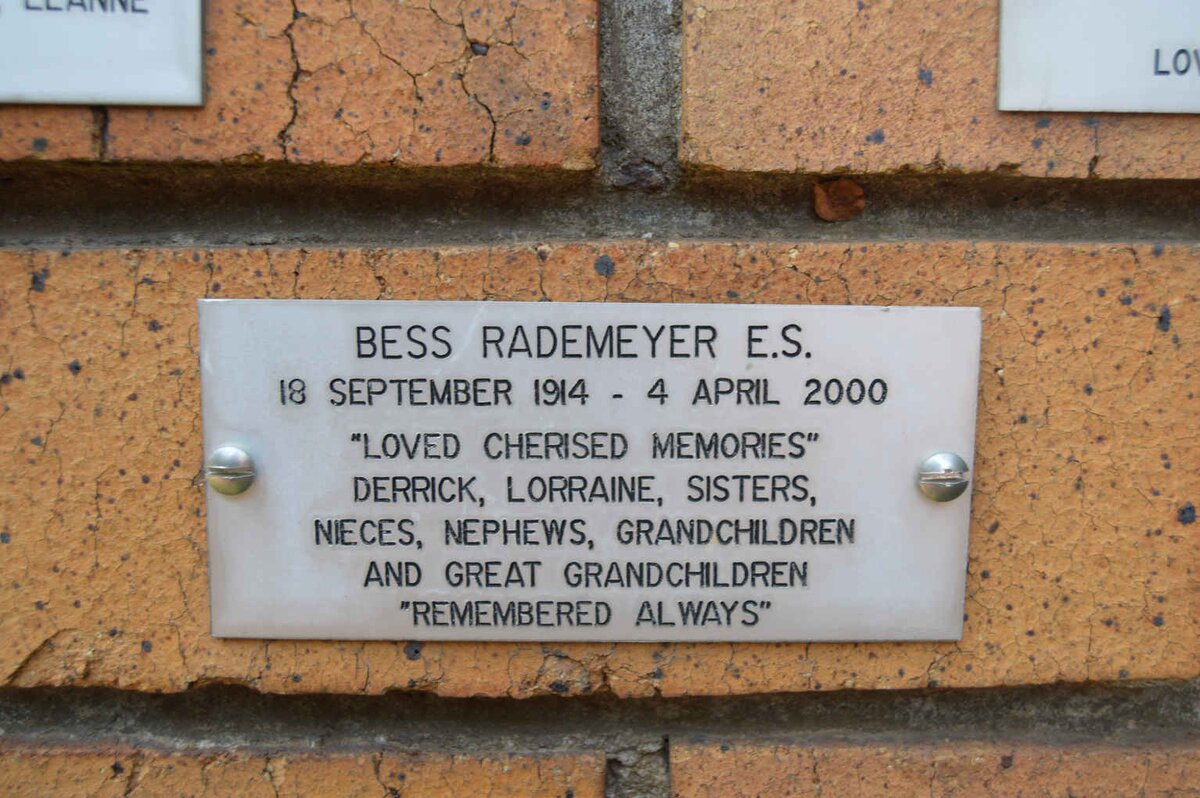 RADEMEYER E.S. 1914-2000