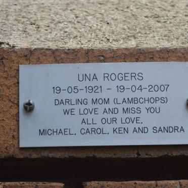 ROGERS Una 1921-2007