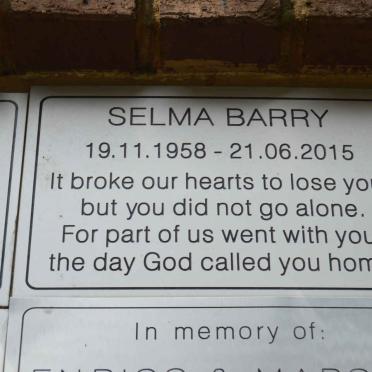 BARRY Selma 1958-2015