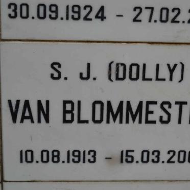 BLOMMESTEIN S.J., van 1913-2002