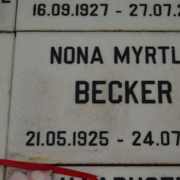 BECKER Nona Myrtle 1925-2010