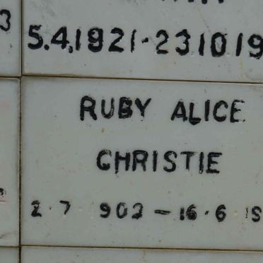 CHRISTIE Ruby Alice 1902-1981