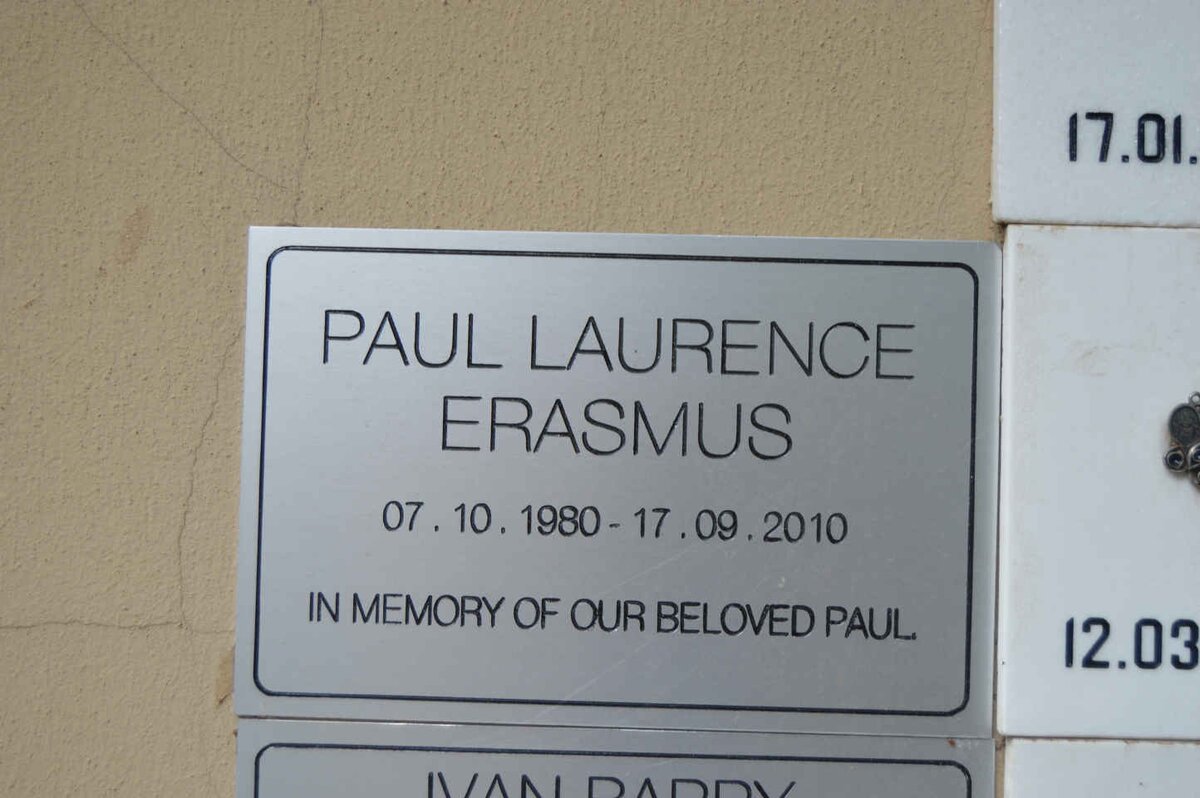 ERASMUS Paul Laurence 1980-2010