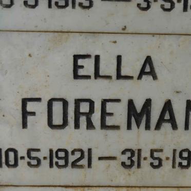 FOREMAN Ella 1921-1990