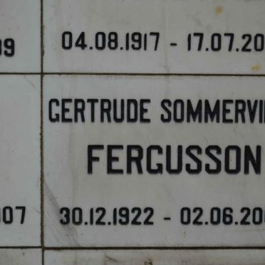 FERGUSSON Gertrude Sommerville 1922-2007