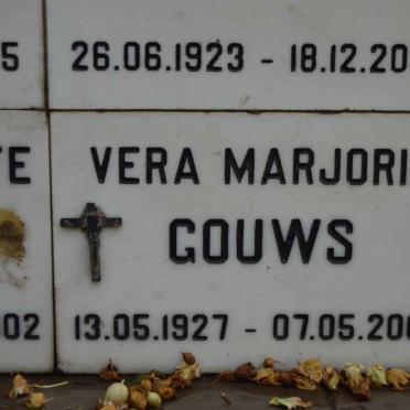 GOUWS Vera Marjorie 1927-2005