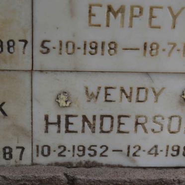 HENDERSON Wendy 1952-1988