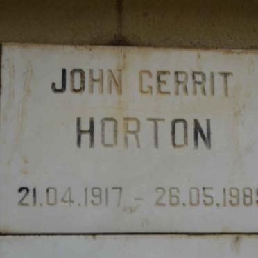 HORTON John Gerrit 1917-1989