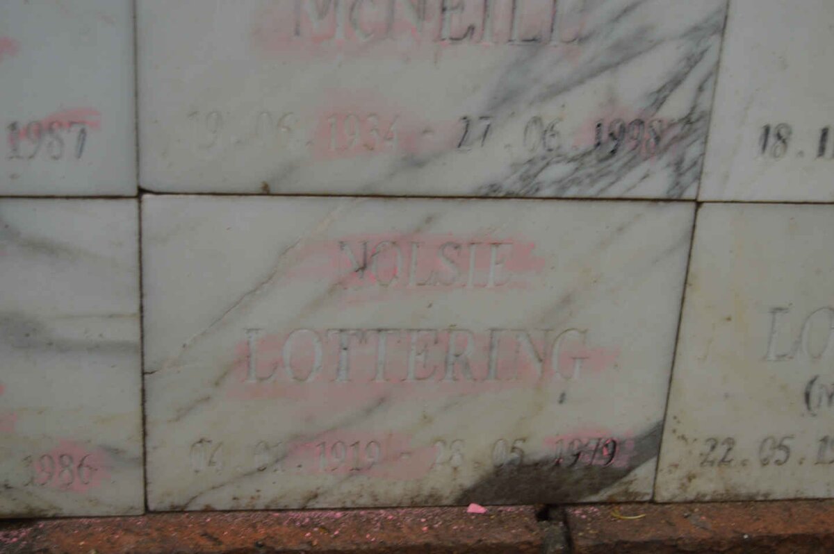 LOTTERING Nolsie 1919-1979