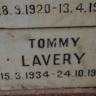 LAVERY Tommy 1934-1990