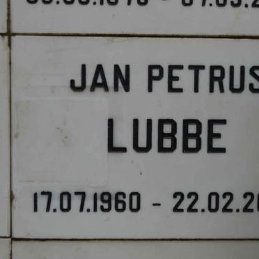 LUBBE Jan Petrus 1960-2005
