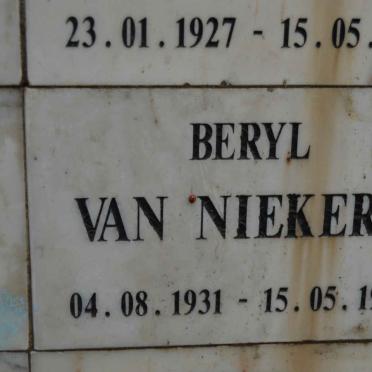 NIEKERK Beryl, van 1931-1966