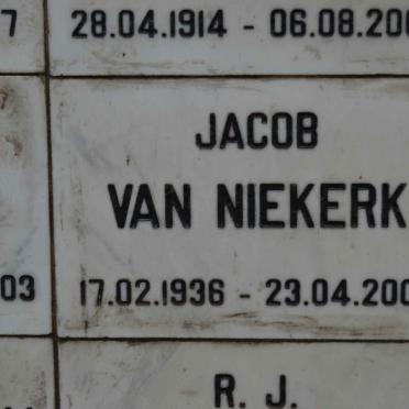 NIEKERK Jacob, van 1936-2007