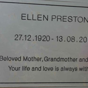 PRESTON Ellen 1920-2016