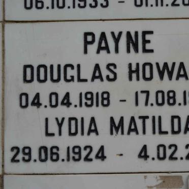 PAYNE Douglas Howard 1918-1992 &amp; Lydia Matilda 1924-2004