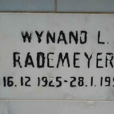 RADEMEYER Wynand L. 1925-1991